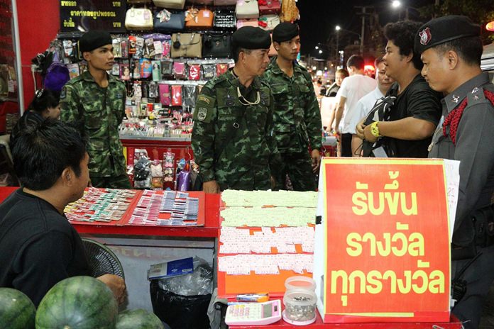 Police have arrested a Pattaya vendor for allegedly selling tickets for a variant of the illegal underground lottery that awards gold, not cash, as prizes.