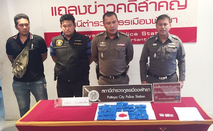 Police seized over 6,000 methamphetamine tablets and five grams of ice during an arrest in Pattaya.
