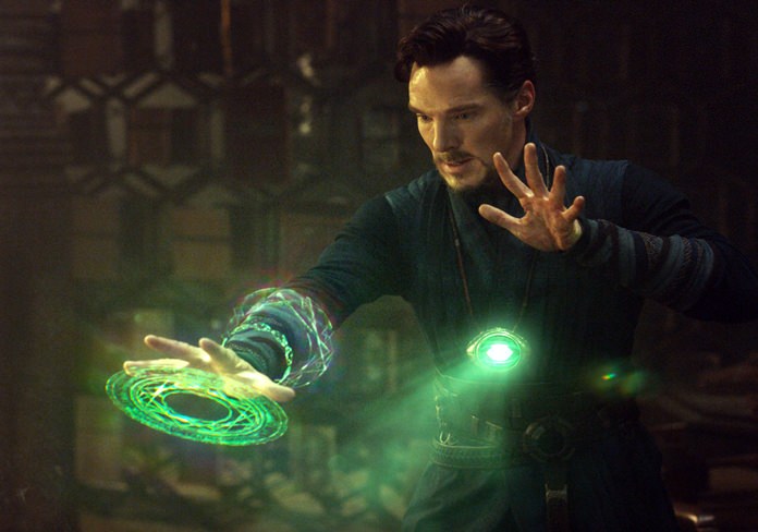 This image released by Disney shows Benedict Cumberbatch in a scene from Marvel’s “Doctor Strange.” (Disney/Marvel via AP)