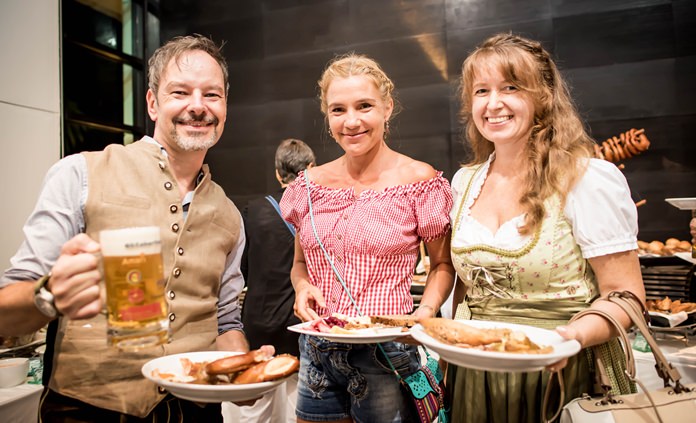 The traditional German food and beverages went down a treat with guests.