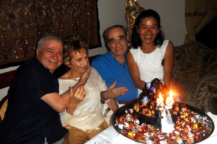 The two couples together: (from left) Paolo Battaglino, Francesca and Francesco Braggio and Ket Battaglino.