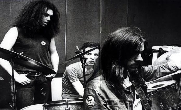 Early Motorhead (from left) Larry Wallis, Lucas Fox and Ian ‘Lemmy’ Kilmister.