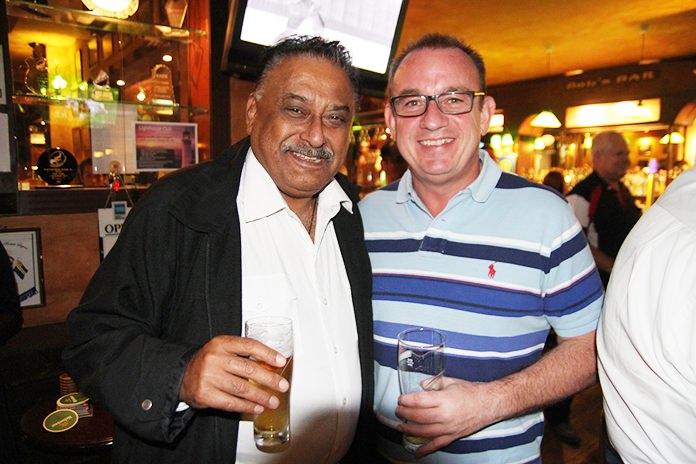 Peter Malhotra, managing director of Pattaya Mail Publishing Company shares a laugh with Mark Bowling, chairman of the Eastern Seaboard British Chamber of Commerce Thailand.