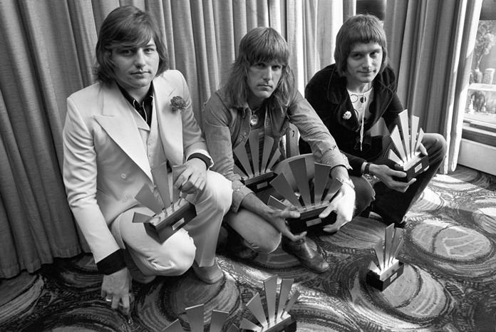 This Sept. 30, 1972 file photo shows (from left) Greg Lake, Keith Emerson, and, Carl Palmer of the rock band Emerson, Lake and Palmer. (AP Photo)