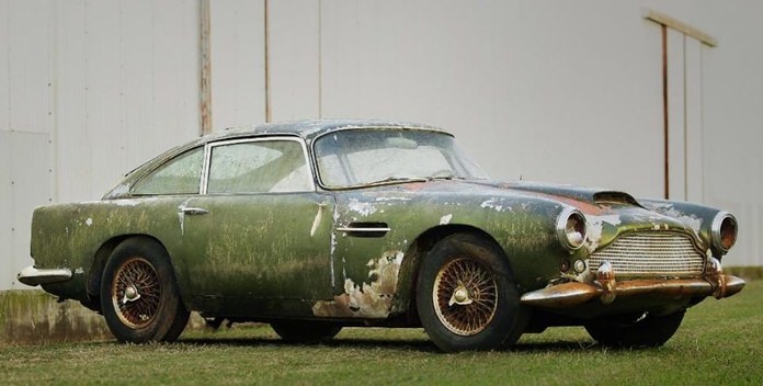 The dilapidated Aston Martin DB4.