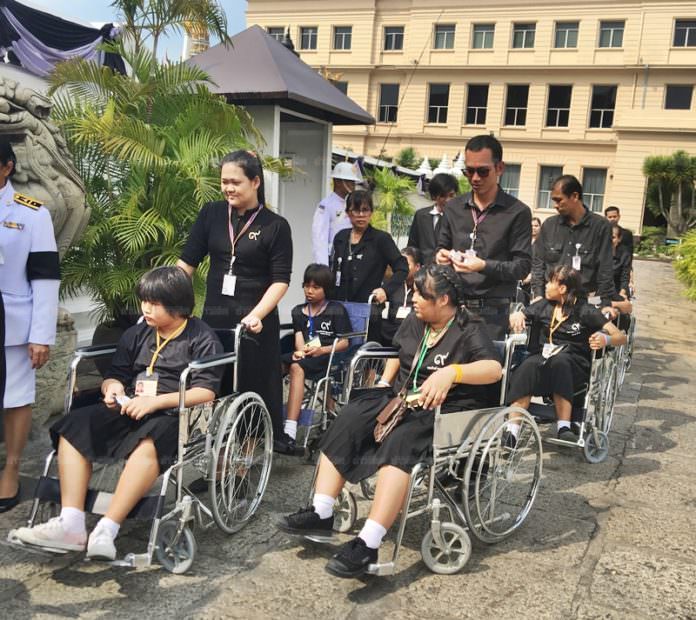 Special area provided for elderly and disabled mourners at Sanam Luang