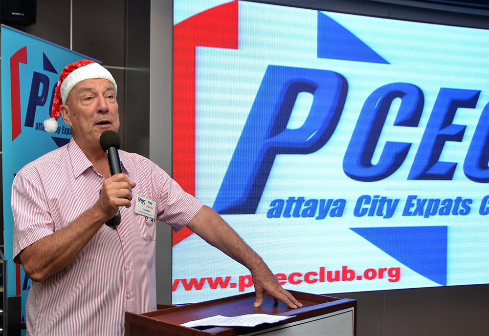 MC Roy Albiston welcomes members and guests to the regular PCEC Sunday meeting held on December 25 this year, and wished everyone a Merry Christmas on this Christmas day.