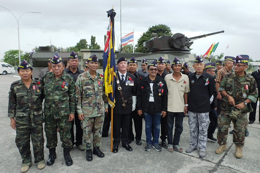 Standard Bearer Richard Holmes with Thai Veterans.
