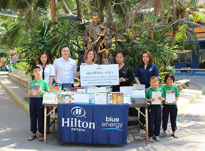 Warming donations to the blind by Hilton Pattaya