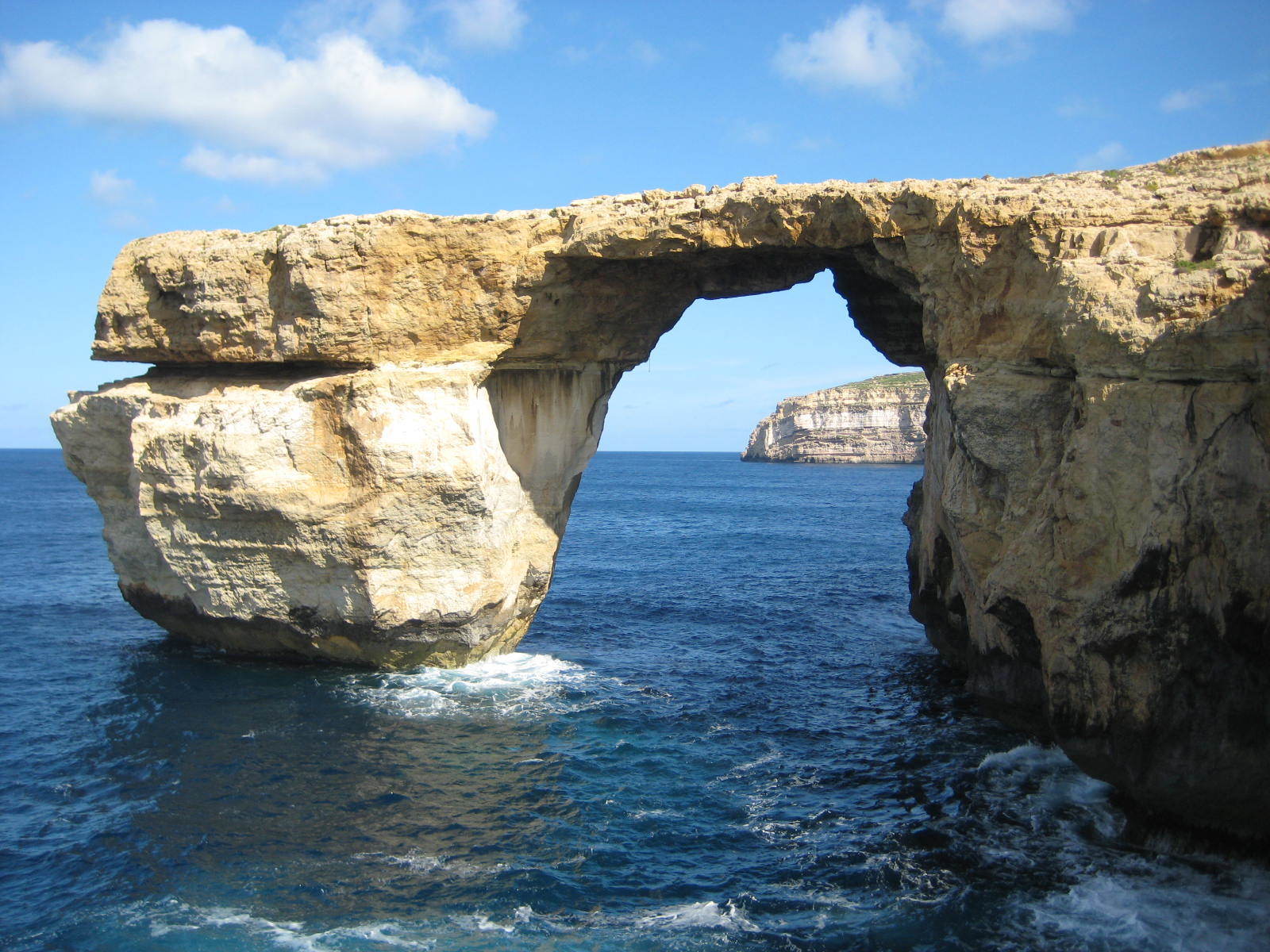 This is April 2014 image shows the landmark Azure Window located on the Maltese island of Gozo. (Caroline Hodgson via AP)