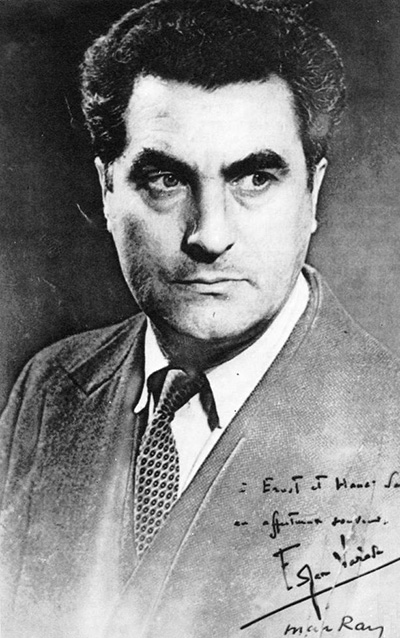 Edgard Varèse in 1931. (Portrait by Man Ray)
