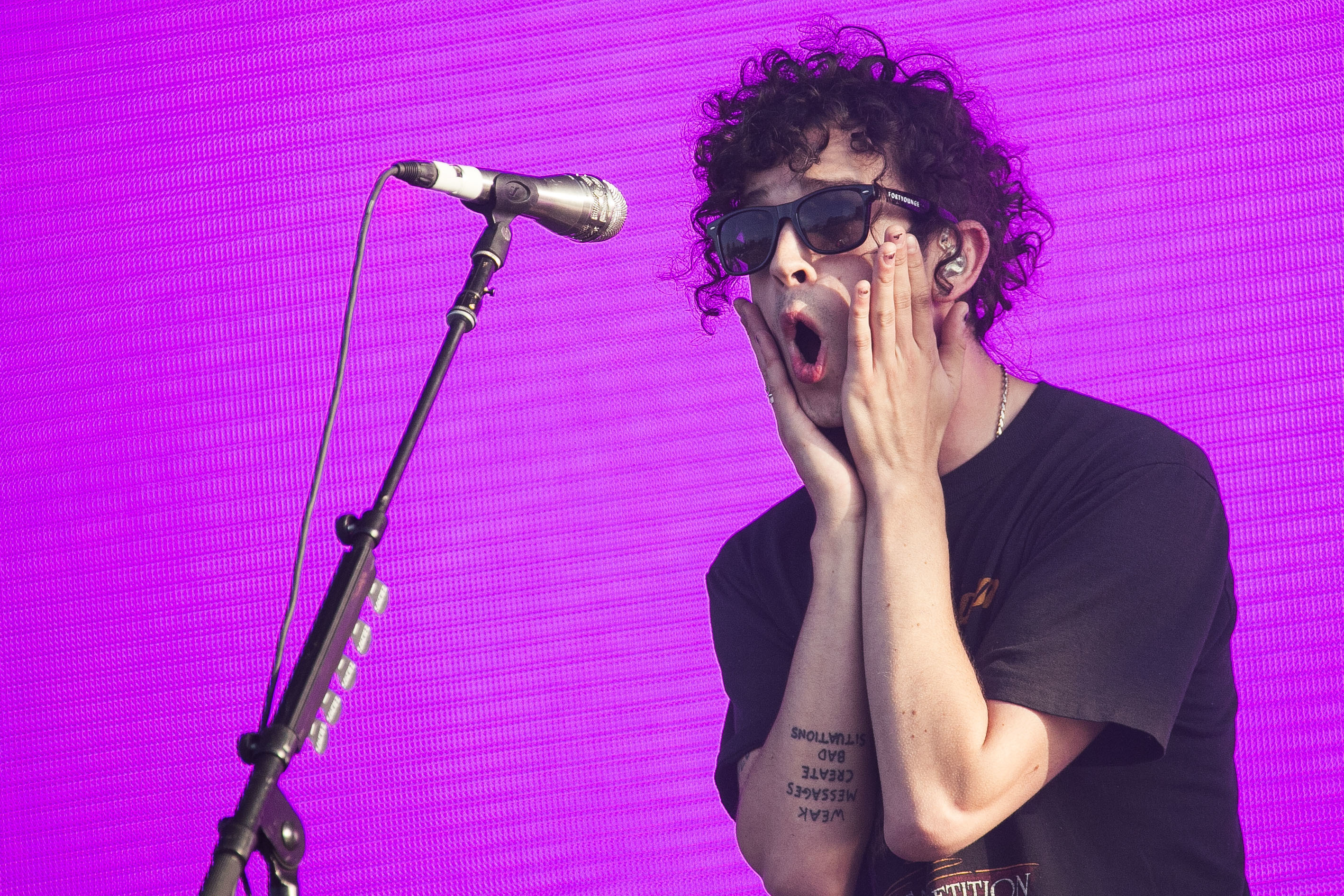 This July 8, 2016 file photo shows Matthew Healy of the English rock band The 1975. (Photo by Joel Ryan/Invision/AP)