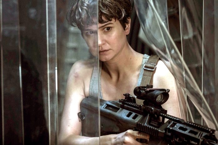 This image shows Katherine Waterston in a scene from “Alien: Covenant.” (Mark Rogers/Twentieth Century Fox via AP)