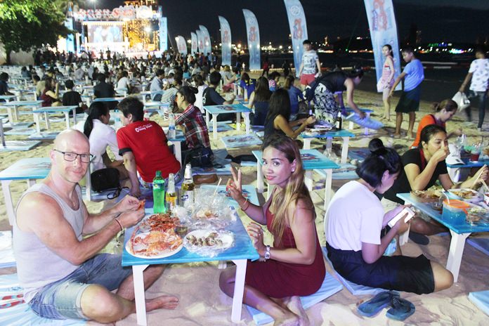 Pattaya tourists and locals were invited to eat until they burst while rocking to Thai pop at the Amazing Seafood Festival.