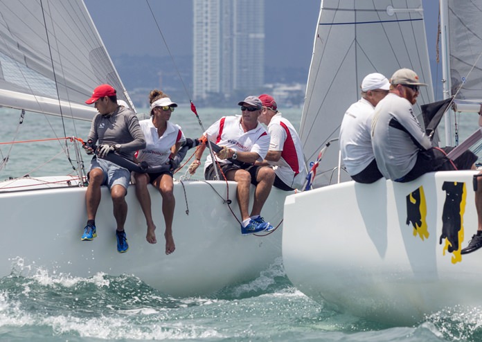 Racing up close and personal at the 2017 Top of the Gulf Regatta.