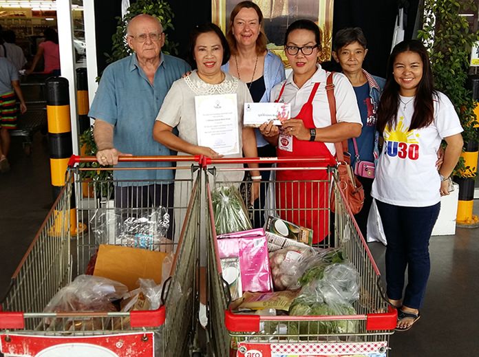 Representatives from the Glory Hut along with PCM board members and staff from Tiffanys ended up with two trolley loads of produce, including various fresh meats, fruit and vegetables.