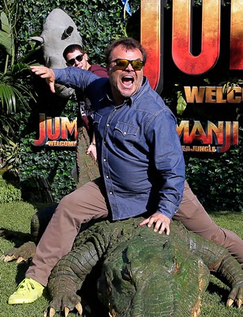 Actors Jack Black and Nick Jonas pose during a photocall to promote the film “Jumanji: Welcome to the jungle” in Barcelona, Spain, Sunday, June 18. (AP Photo/Manu Fernandez)