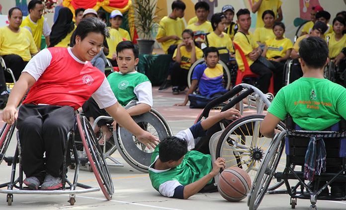 Wheelchair basketball - a tough game.