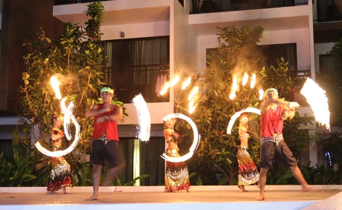 Thai Destination performs a thrilling Fire dance show.
