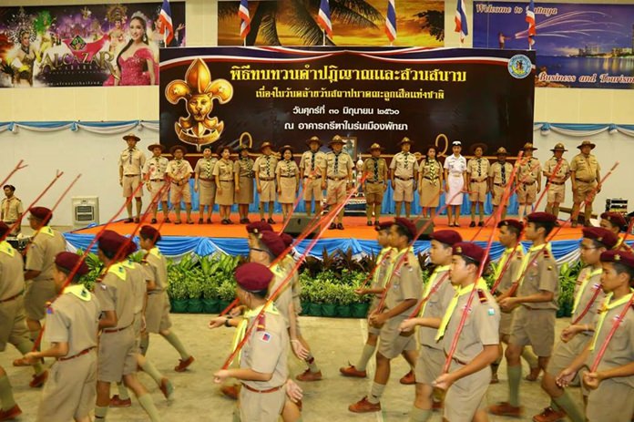 Nearly 1,000 boy and girl scouts came together in Pattaya to celebrate the 104rd anniversary of the founding of the Boy Scouts in Thailand.