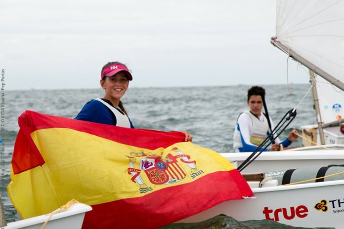 12-year old Maria Perello of Spain (left) took gold in the top female category.