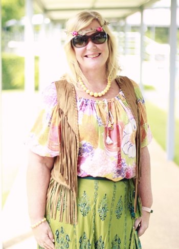 GIS Principal Mrs Hawtree gets into the hippie spirit.