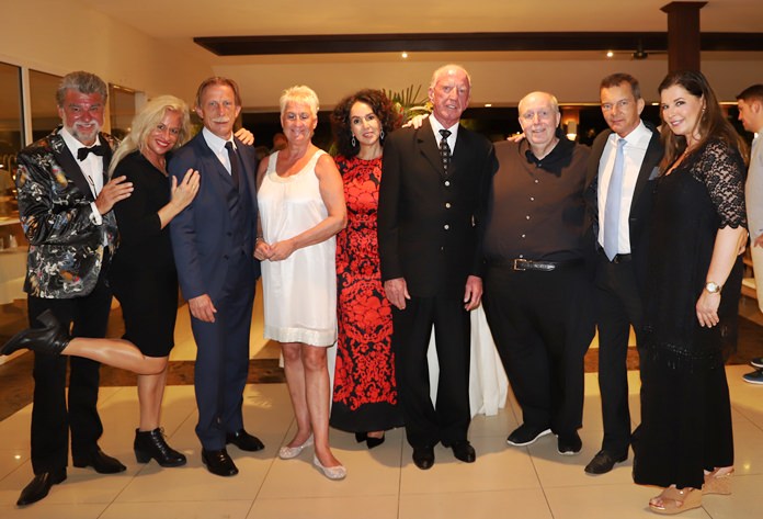 Well-known personalities from Germany were also at the party. (l-r) Christof R. Sage, Angelica Camm-Daum, Christoph Daum, Maxi Bleyle, Anselma and Gerrit Niehaus, Reiner Calmund, Rudolf Hofer and Bärbel Sage.