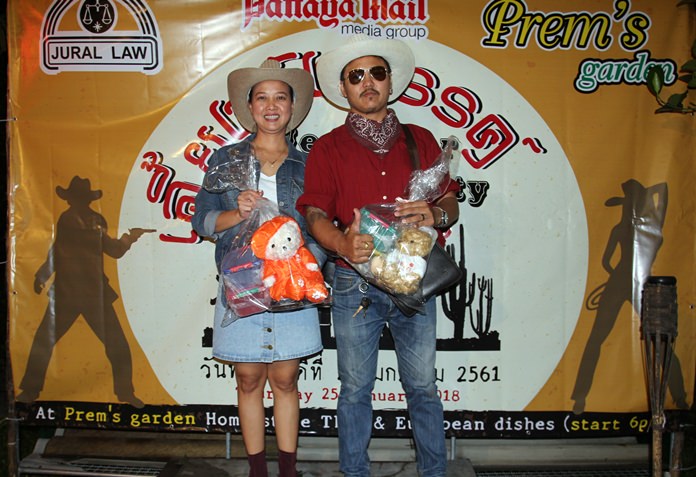 Best cowboy/cowgirl costume winners were Pattaya Mail reporter Jetsada Homklin and Pattaya Mail law advisor Jurairat Kanchana.