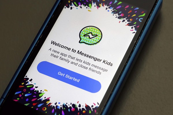 Facebook’s Messenger Kids app is displayed on an iPhone in New York, Friday, Feb. 16, 2018. The app lets kids under 13 chat with friends and family, is ad-free and connected to a parent’s account. (AP Photo/Richard Drew)