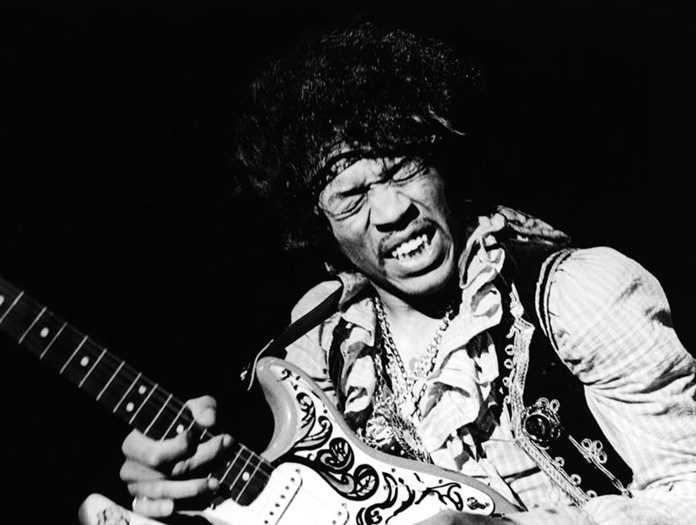 Jimi Hendrix performs at the Monterey Pop Festival in 1967. (Bruce Fleming/AP Photo)