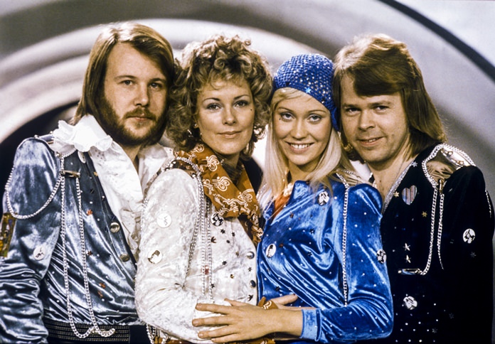 Swedish pop group Abba (from left) Benny Andersson, Anni-Frid Lyngstad, Agnetha Faltskog and Bjorn Ulvaeus are shown in this Feb. 9, 1974 file photo. (Olle Lindeborg/TT NEWS AGENCY via AP)