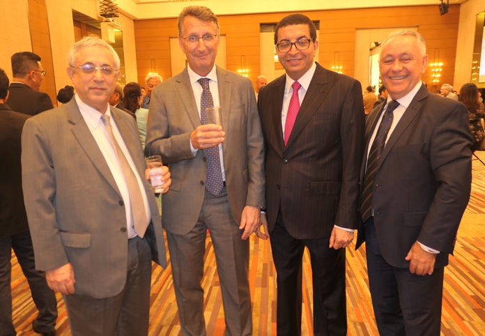 A line up of foreign ambassadors. (l-r) H.E. Dr. Meir Shlomo (Israel) H.E. Peter Pruegel (Germany), H.E. Abdelilah El Housni (Morocco) H.E. Stanislav Opiela (Slovak Republic).