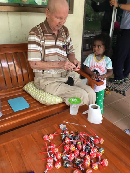 One of his last visits to the children.