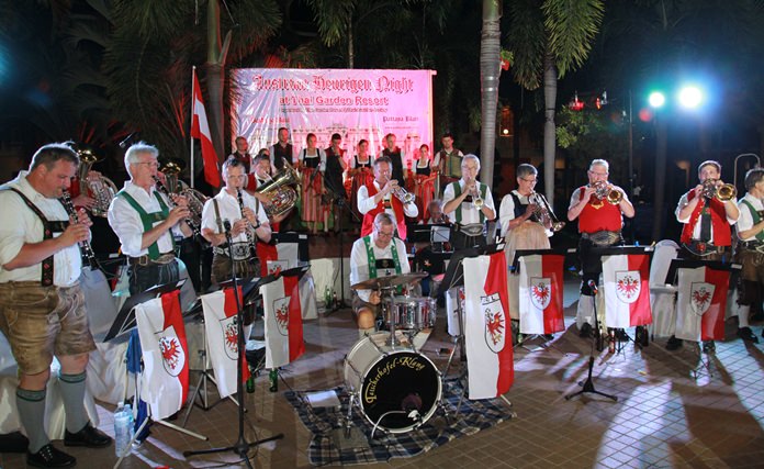 The Tiroler Burgermeisterkapelle band played up a storm of Austrian folk music.
