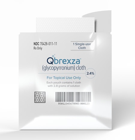The U.S. Food and Drug Administration approved Qbrexza, the first drug developed to reduce excessive sweating, a common condition that can cause anxiety. (Dermira Inc. via AP)