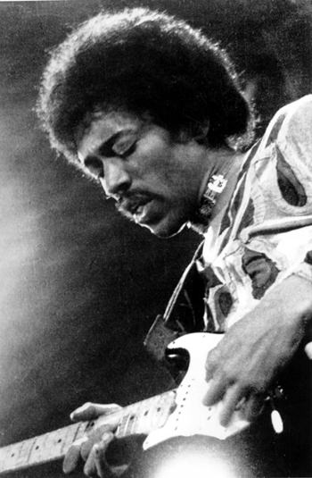 In this 1970 file photo, Jimi Hendrix performs on the Isle of Wight in England. (AP Photo)