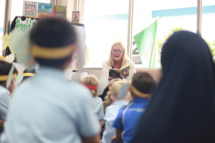 GIS Principal Mrs Hawtree led a Roald Dahl storytelling session in the school library.