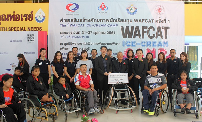 The Wheelchairs And Friendship Center of Asia donated more than 300,000 baht in scholarships and equipment to the Redemptorist School for Persons with Disabilities.