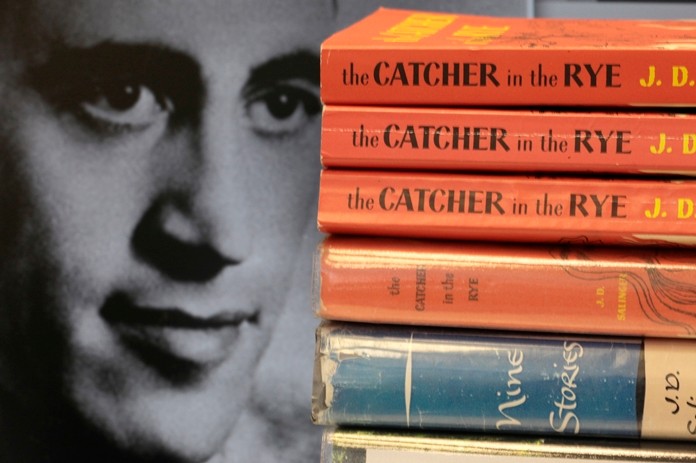 This Thursday, Jan. 28, 2010, file photo shows copies of J.D. Salinger’s classic novel “The Catcher in the Rye” as well as his volume of short stories called “Nine Stories” at the Orange Public Library in Orange Village, Ohio. (AP Photo/Amy Sancetta)