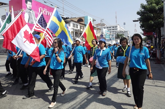 Rotary Youth Exchange Students march for flood relief