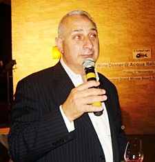 Peter Papanikitas, managing director of the Stonefish Australian wine label enthusiastically promotes the brand.