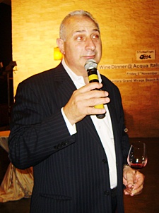 Peter Papanikitas, managing director of the Stonefish Australian wine label enthusiastically promotes the brand. 