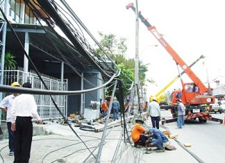 The Provincial Electricity Authority is upgrading the electricity supply distribution system in Naklua to keep up with the area’s growth.