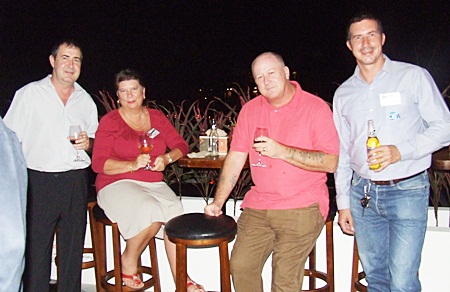 (L to R) Colin Watson; Christina and Malcolm Boden from the Charity Club of Pattaya; and Andy Hall, projects director for CEA.