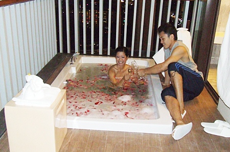 External spa in the honeymoon suite.