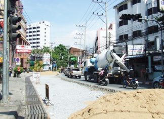 This construction work is supposed to be done by now.