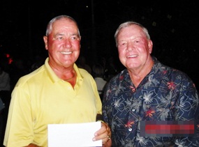 Low gross winner Noel Francis Pittard, left, with the PSC Golf Chairman Joe Mooneyham.