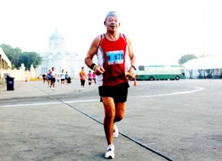 Pierre Bietry in action at this year’s Bangkok Marathon.