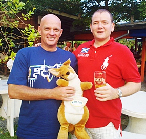 Monday’s “Roo Cup” winners, Andy and  Drew, but the “Roo” has lost her Joey. 