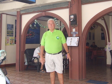 Arne Dahlin stands outside the Hasse Café on Soi Post Office, the new meeting point for the Players and Traveller golf tour group. 